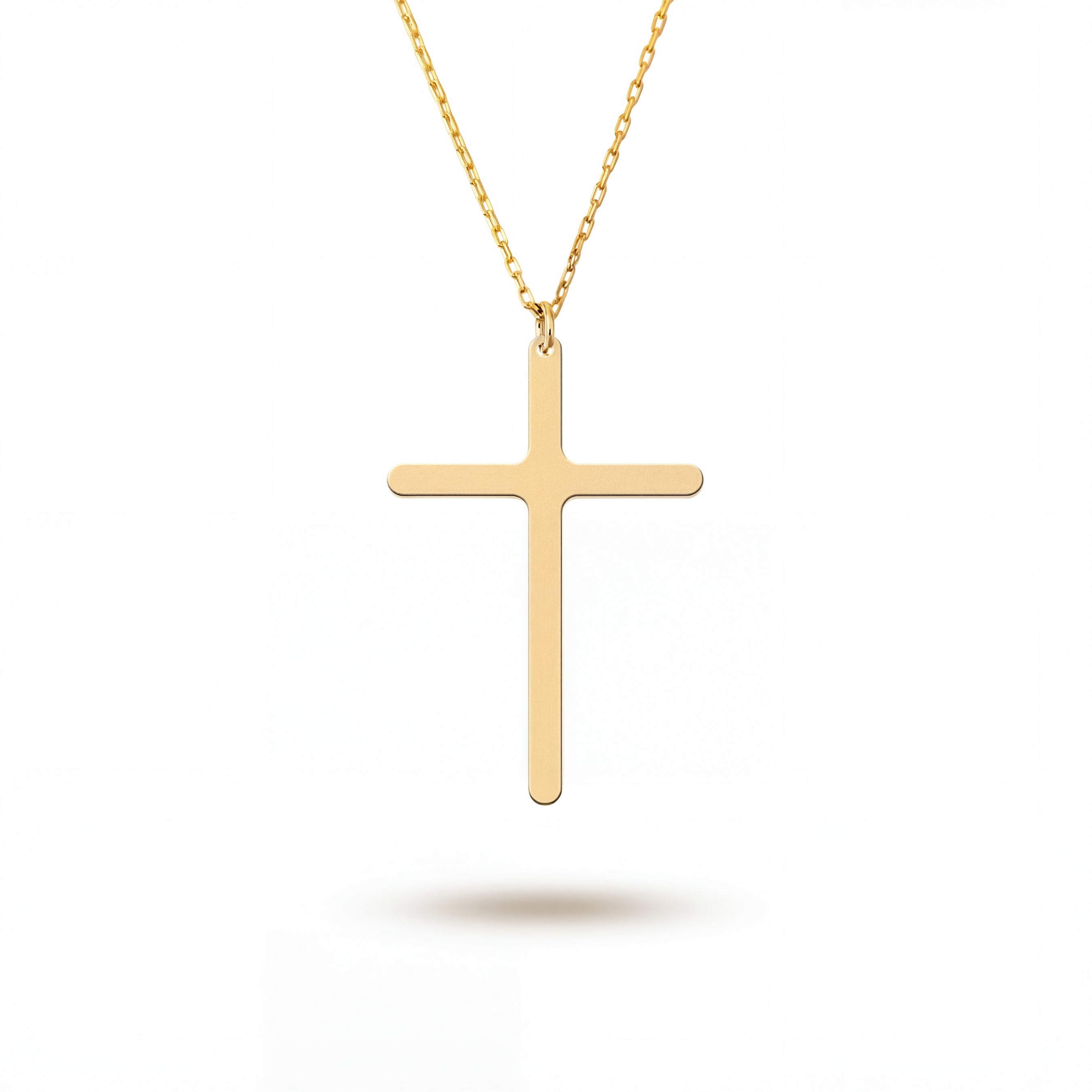 Sterling Silver Minimalist 14K Gold Plated Cross Necklace