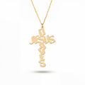 Jesus Saves Cross Necklace in 18k Gold Vermeil