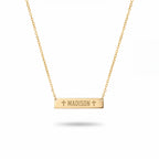 Engraved Bar Necklace Gold Vermeil over Sterling Silver