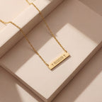 Engraved Bar Necklace Gold Vermeil over Sterling Silver