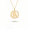 Crown of Thorns Initial Necklace 18k Gold Vermeil