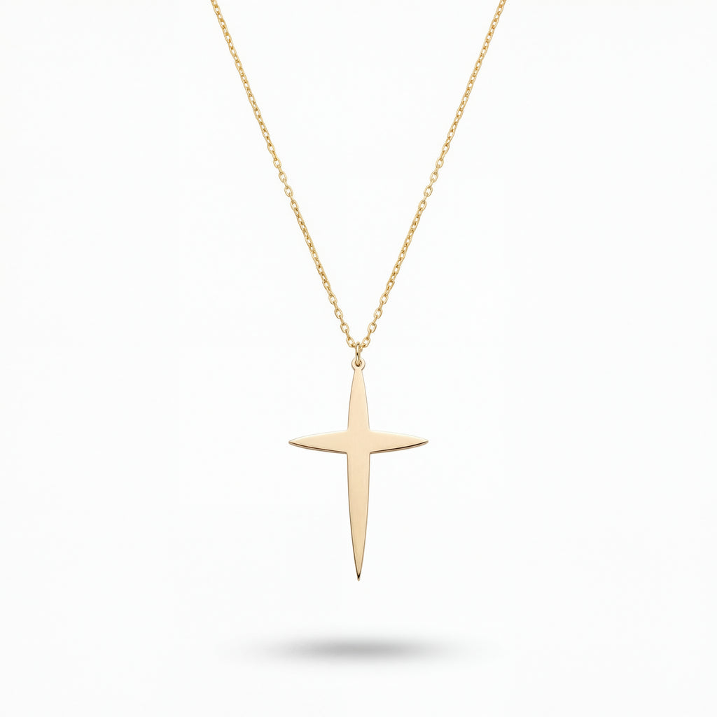 Star Cross Necklace in Gold Vermeil over Sterling Silver