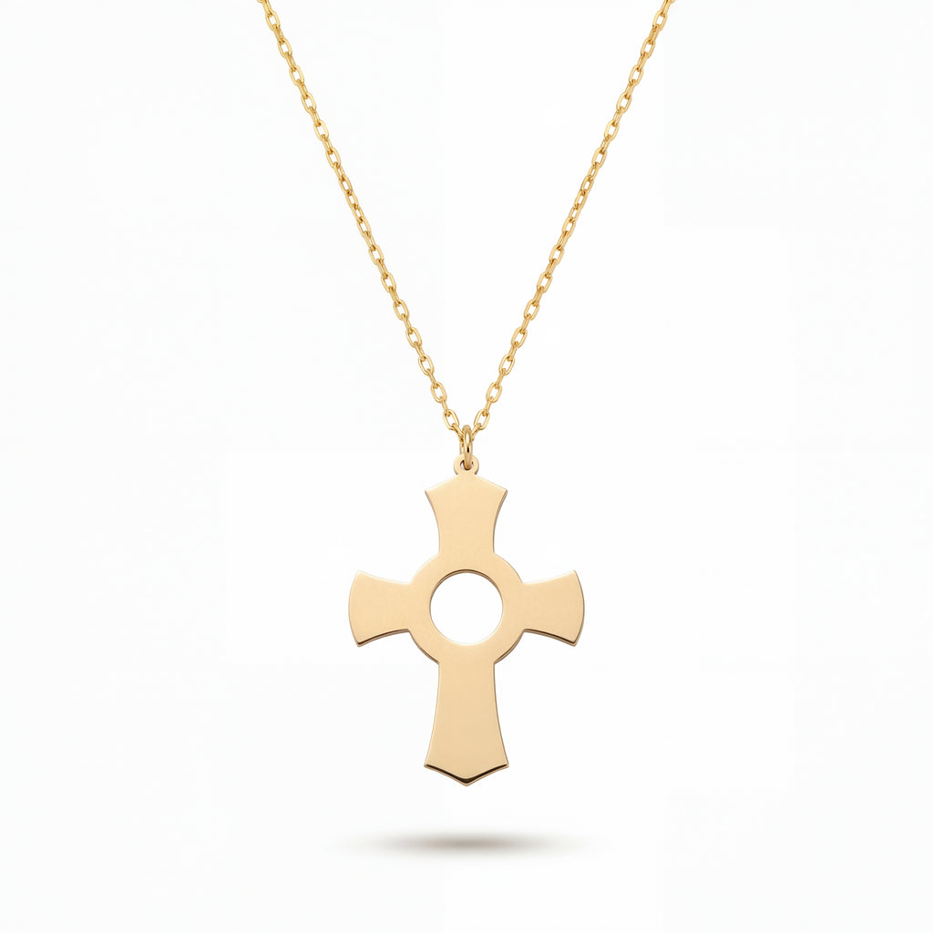 Minimalist Axe Cross Necklace 18k Gold Vermeil Sterling Silver