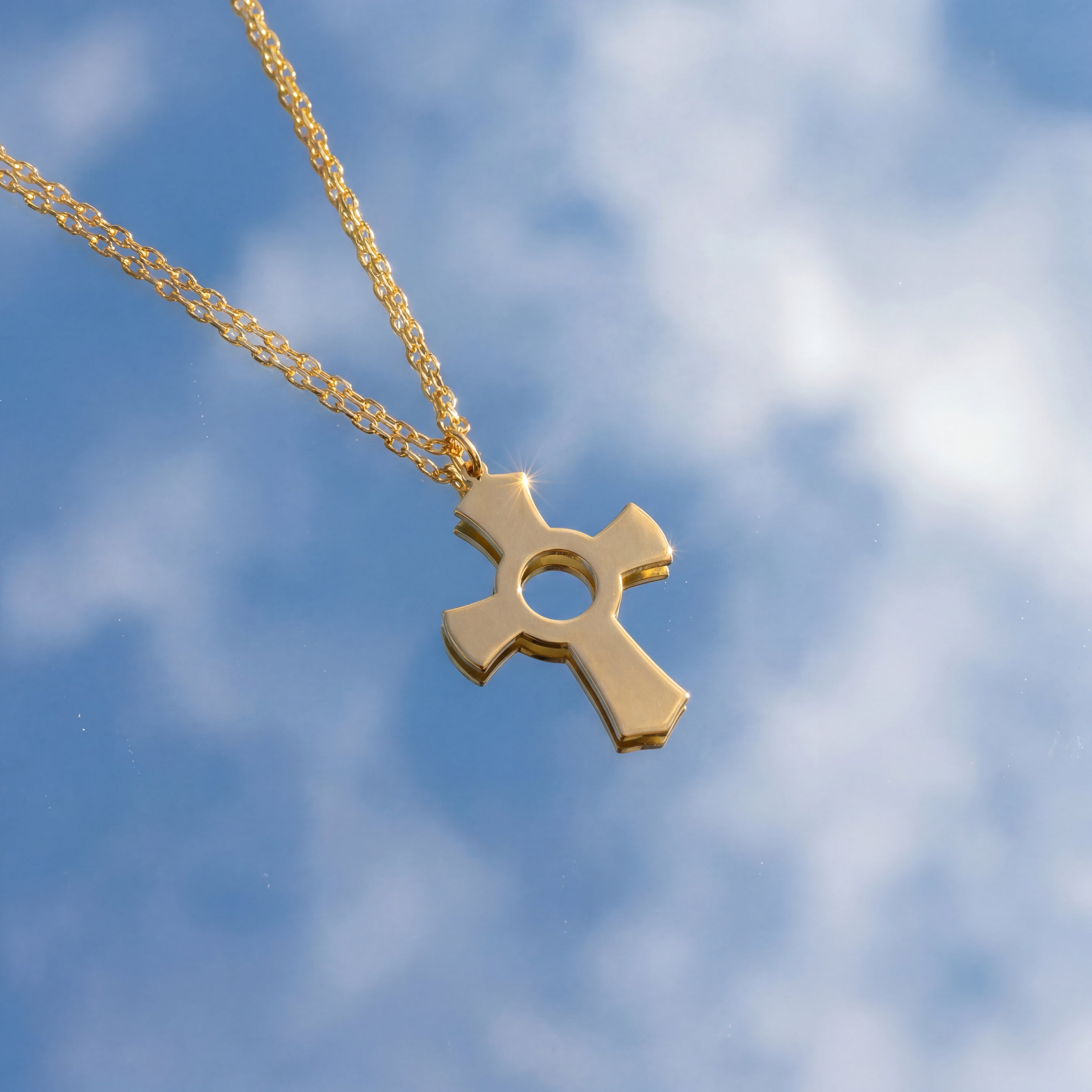 Minimalist Axe Cross Necklace 18k Gold Vermeil Sterling Silver