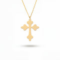 Plant Cross Necklace in Yellow Gold Vermeil