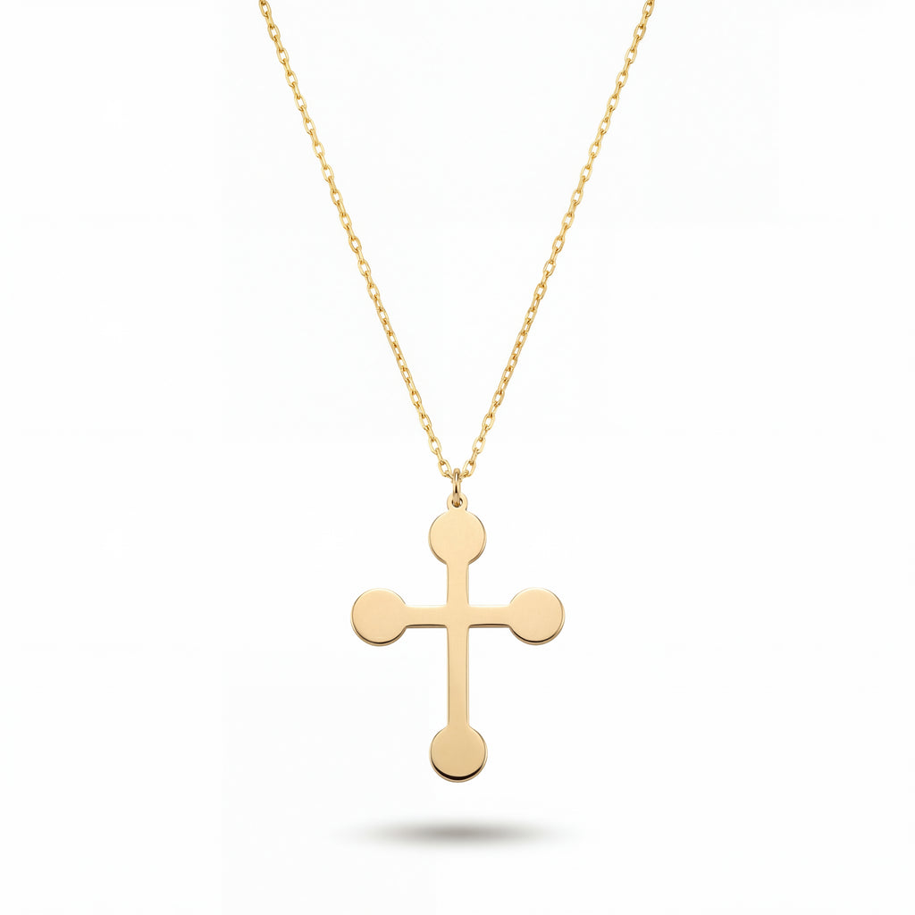 Dot Cross Necklace in Gold Vermeil over Sterling Silver