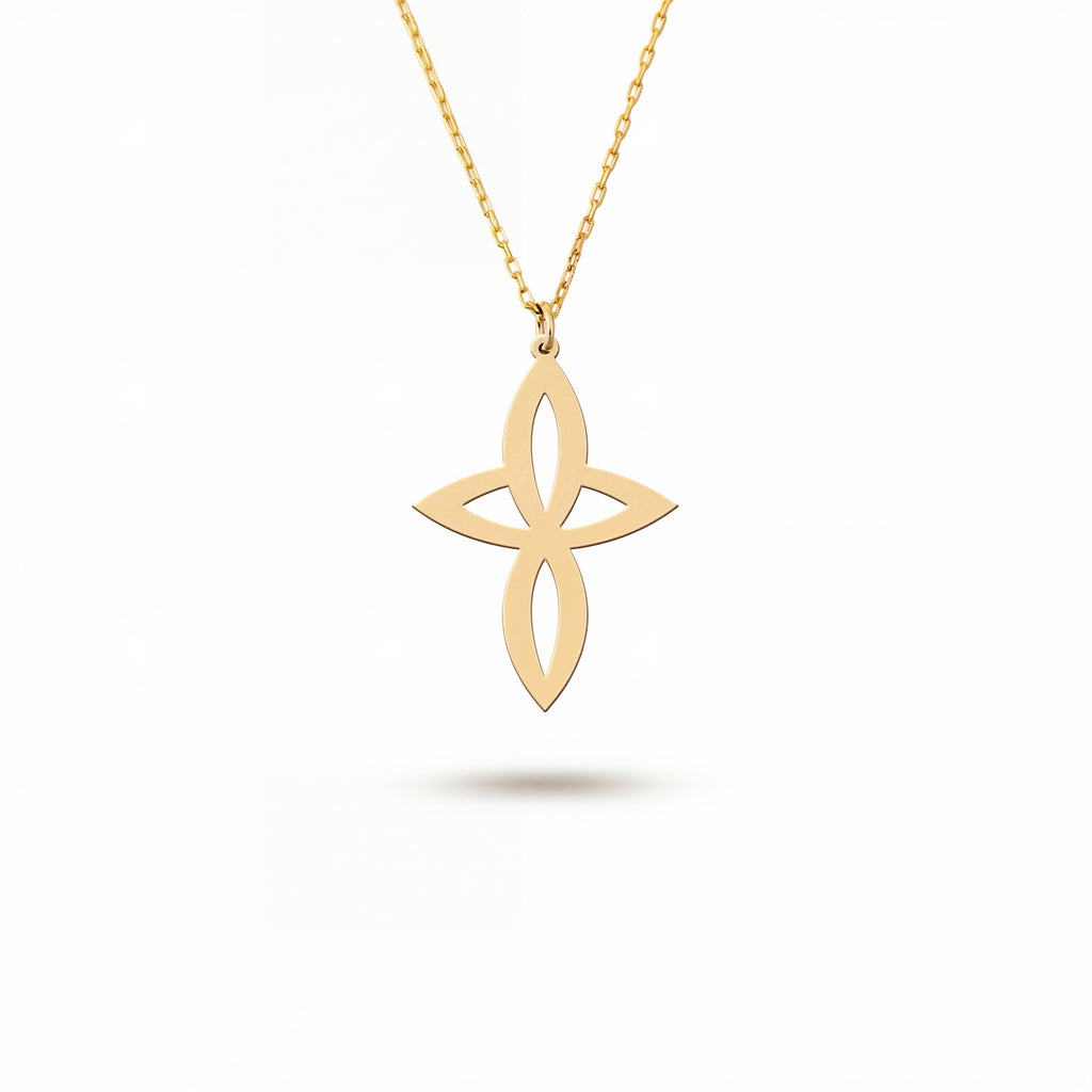 Sharp Infinity Cross Necklace in Gold Vermeil and Sterling Silver