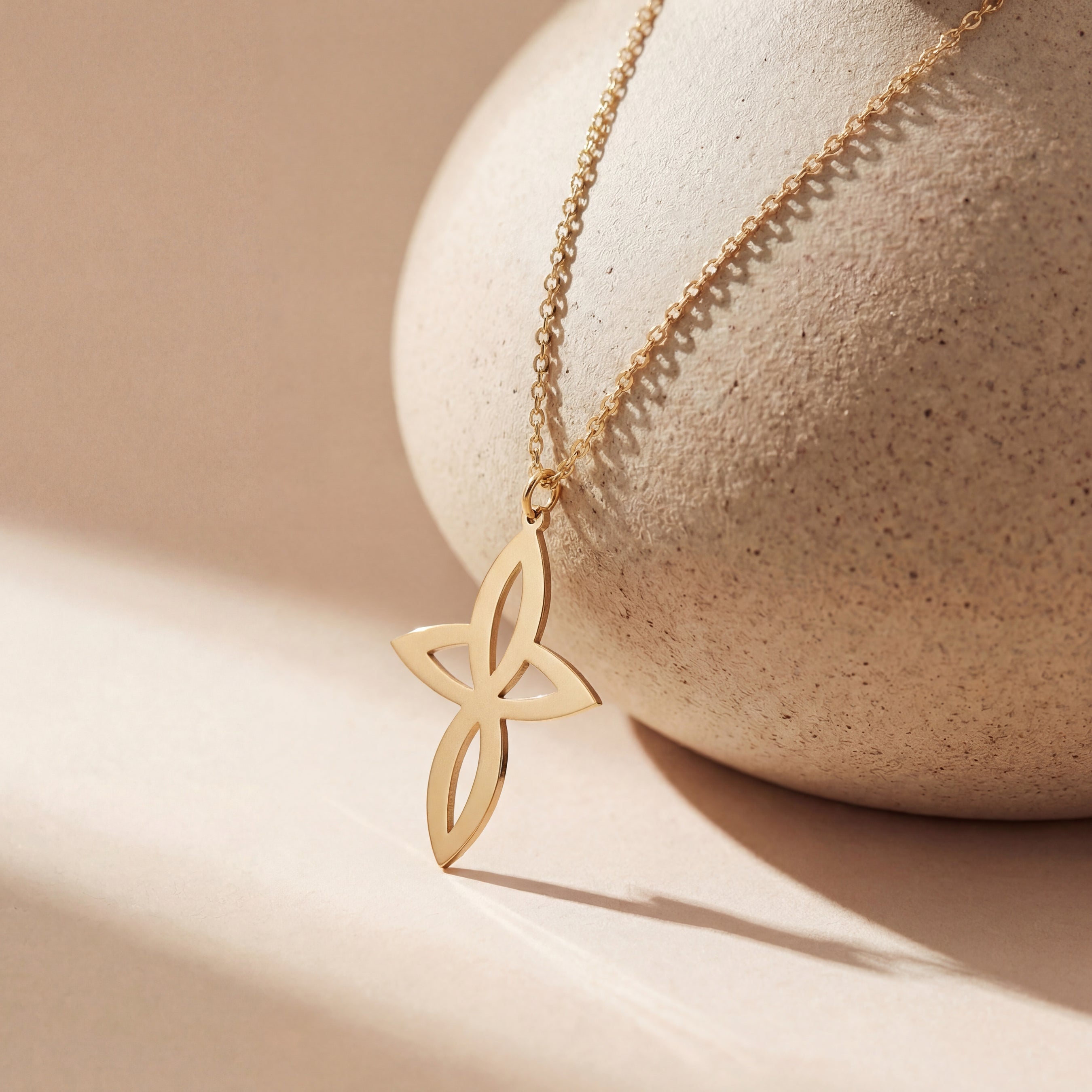 Sharp Infinity Cross Necklace in Gold Vermeil and Sterling Silver