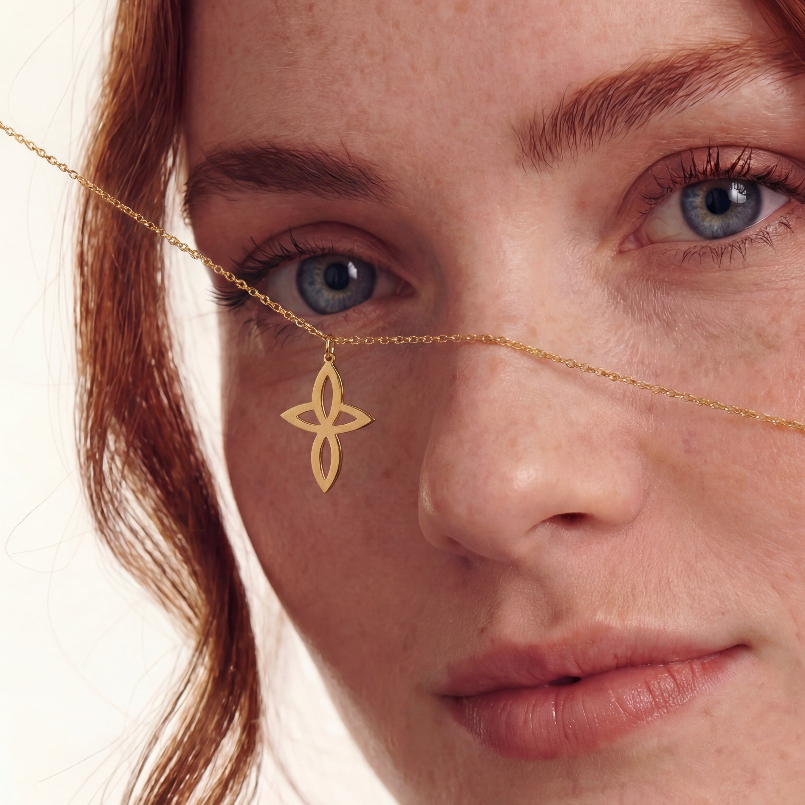 Sharp Infinity Cross Necklace in Gold Vermeil and Sterling Silver