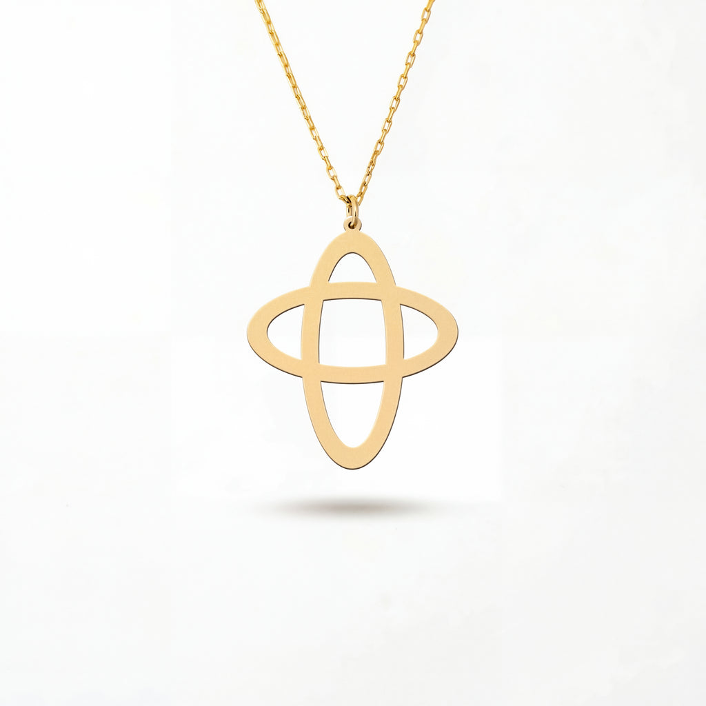 Orbit Cross Necklace Gold Vermeil Over Sterling Silver