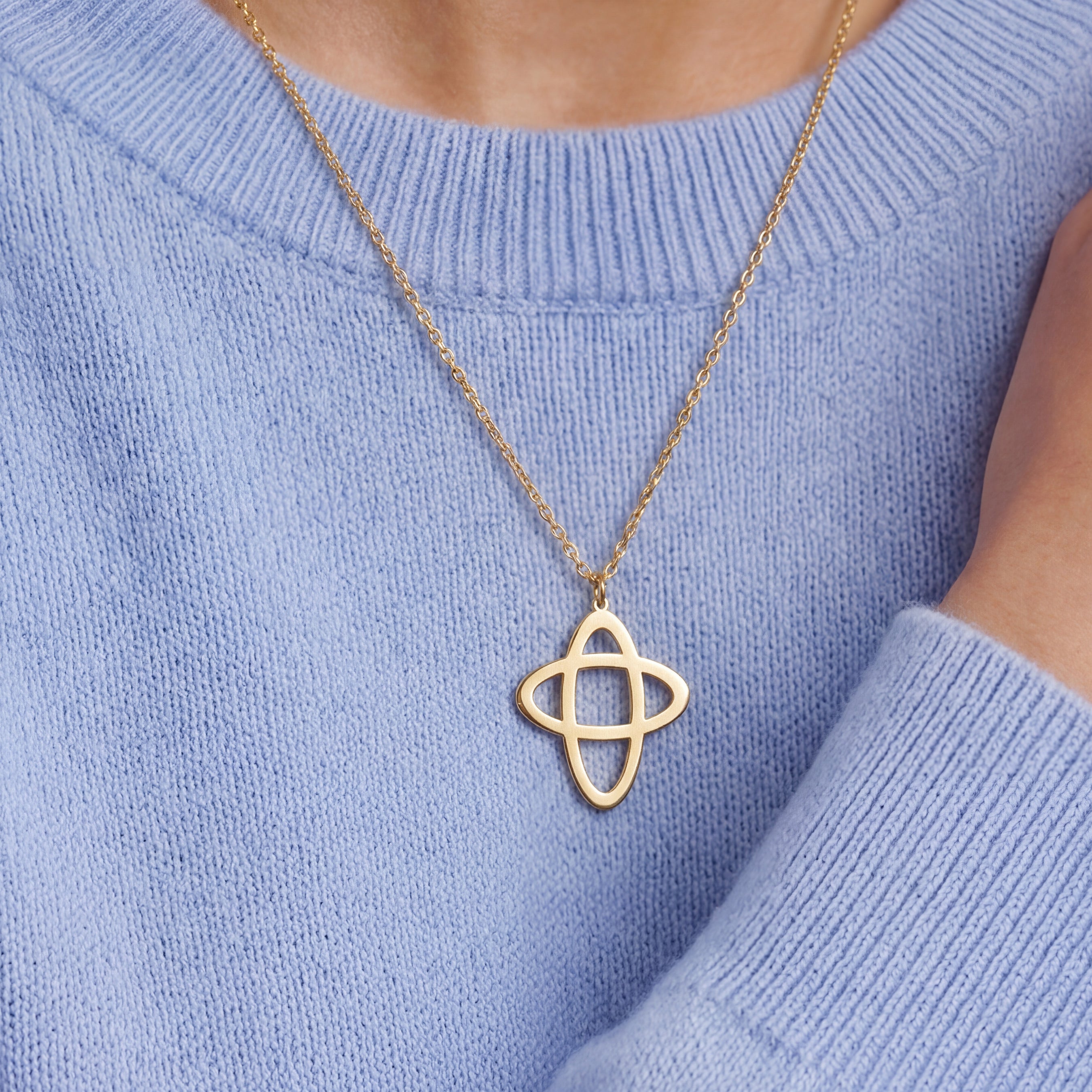 Orbit Cross Necklace Gold Vermeil Over Sterling Silver