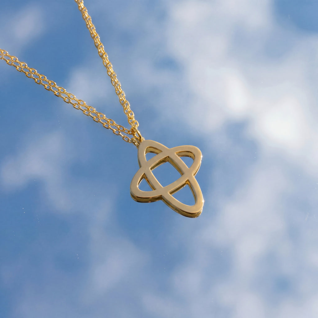Orbit Cross Necklace Gold Vermeil Over Sterling Silver