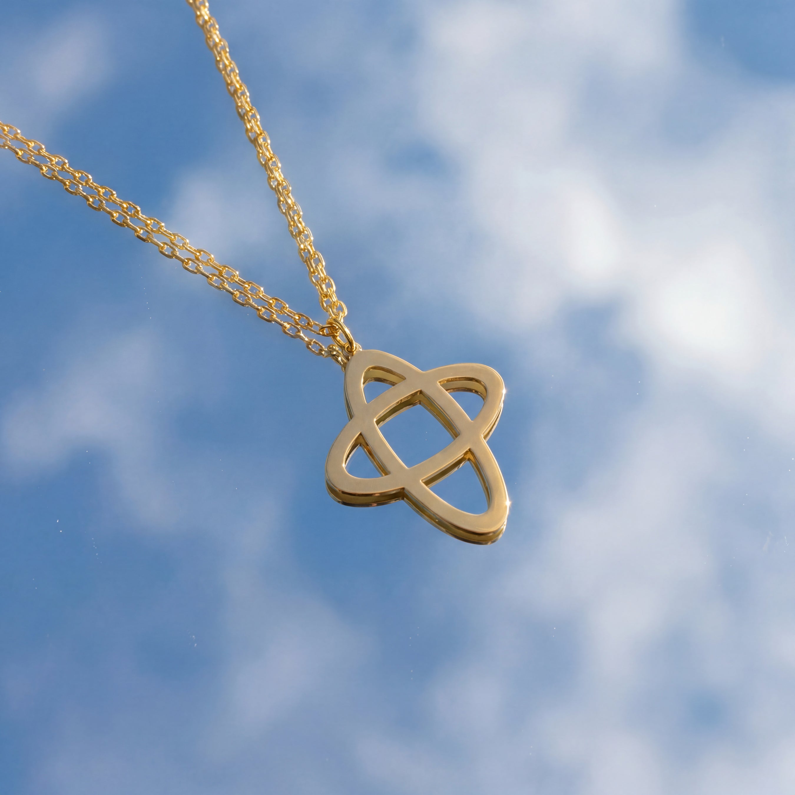 Orbit Cross Necklace Gold Vermeil Over Sterling Silver