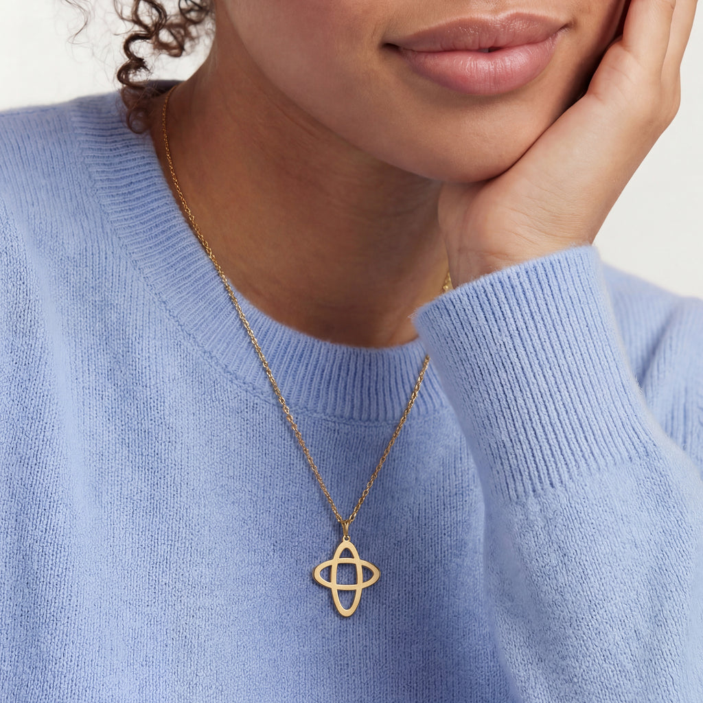 Orbit Cross Necklace Gold Vermeil Over Sterling Silver