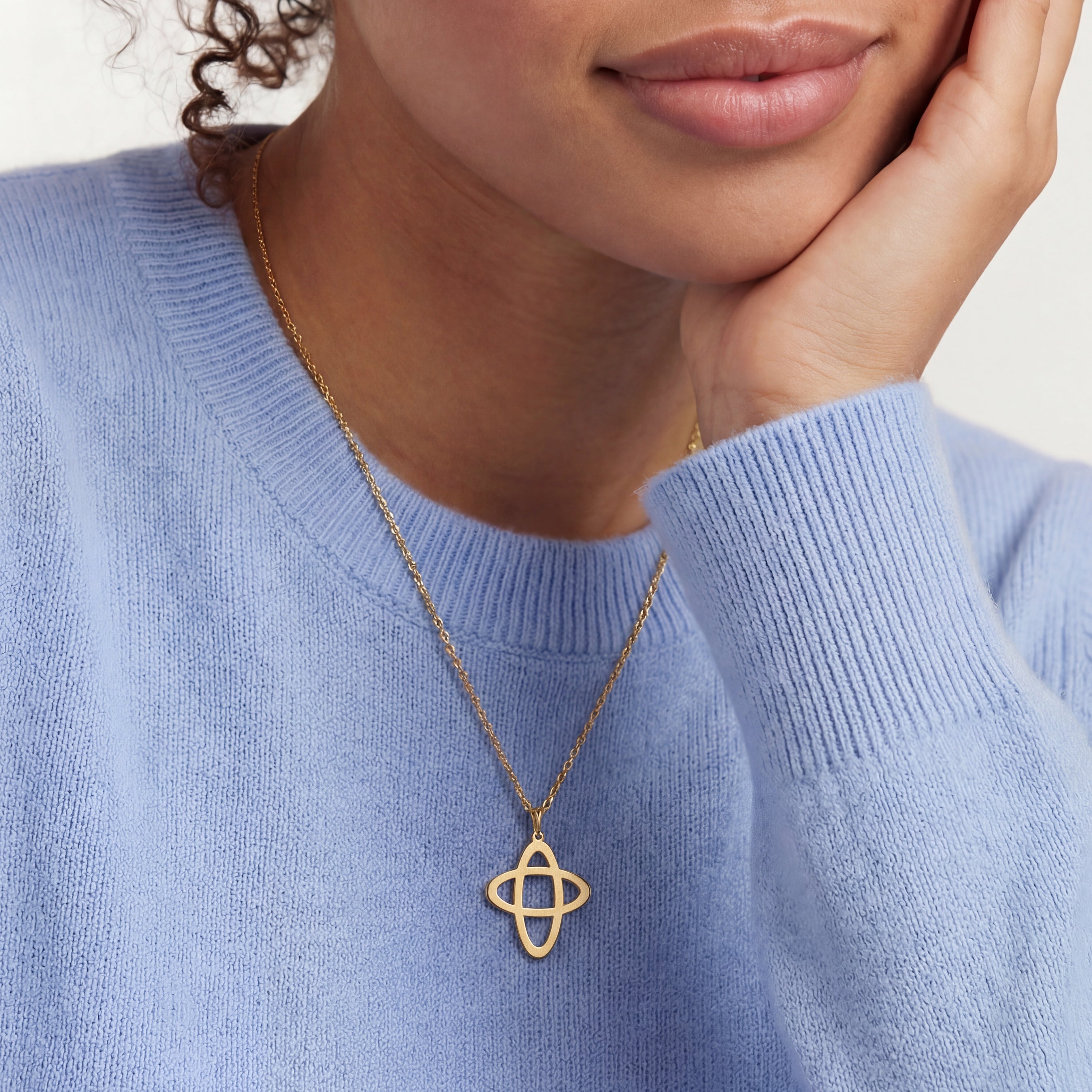 Orbit Cross Necklace Gold Vermeil Over Sterling Silver