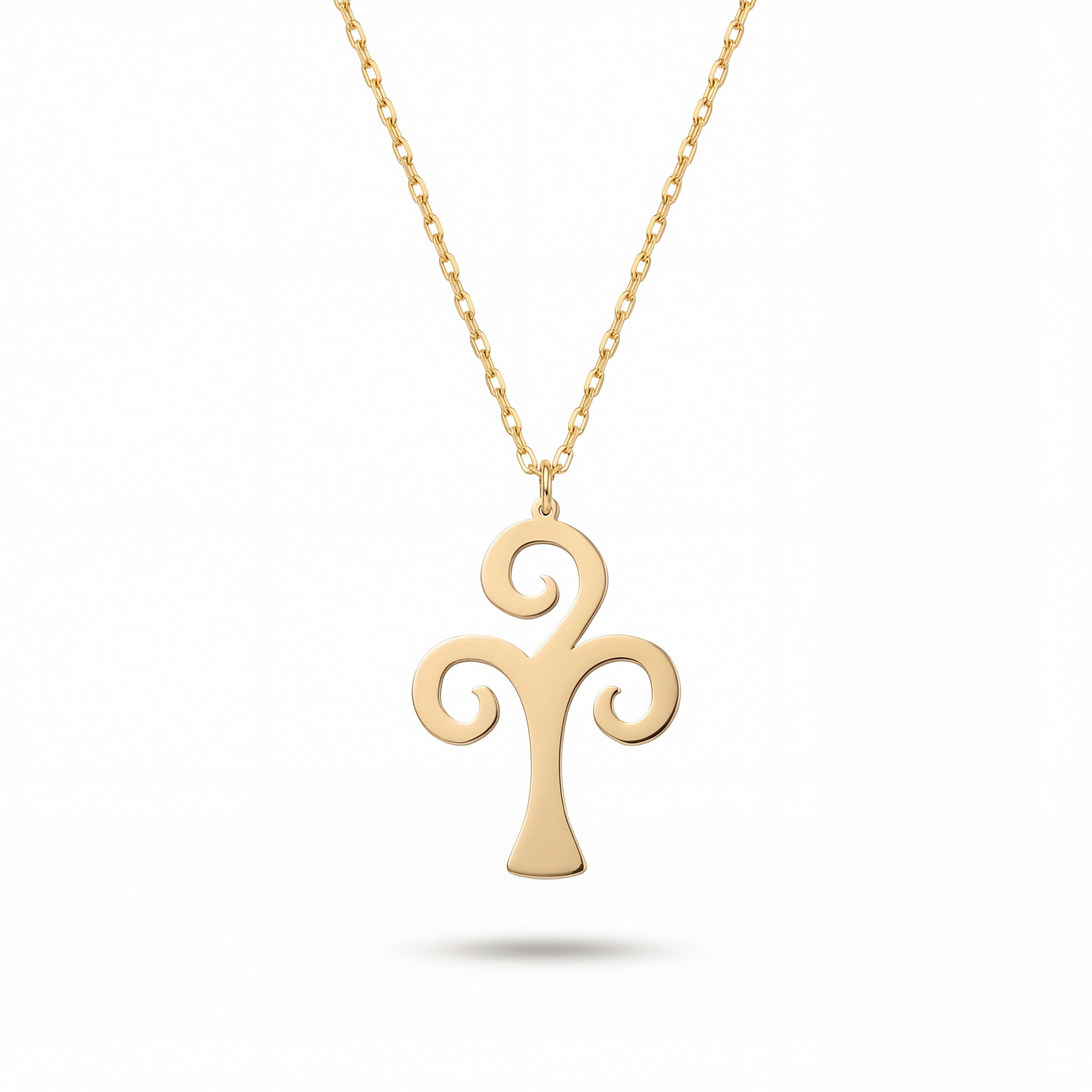 Swirl Cross Gold Vermeil Sterling Silver Necklace