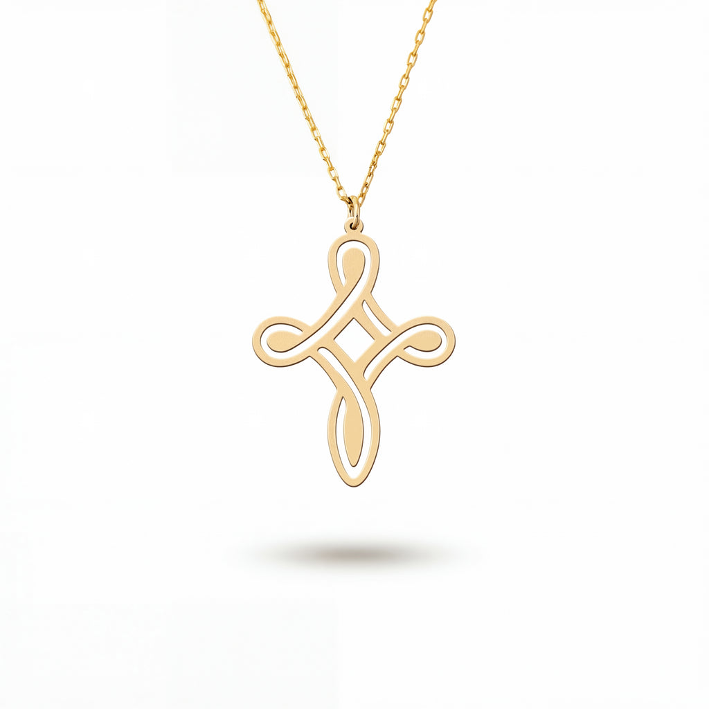 Infinity Cross Necklace in Gold Vermeil over Sterling Silver