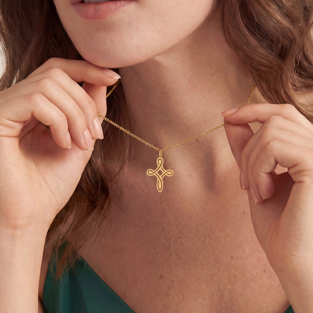 Infinity Cross Necklace in Gold Vermeil over Sterling Silver