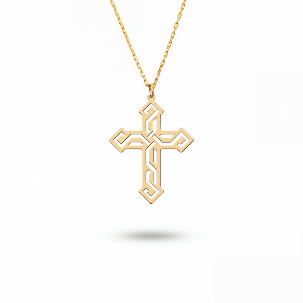 Cross Maze Sterling Silver Necklace