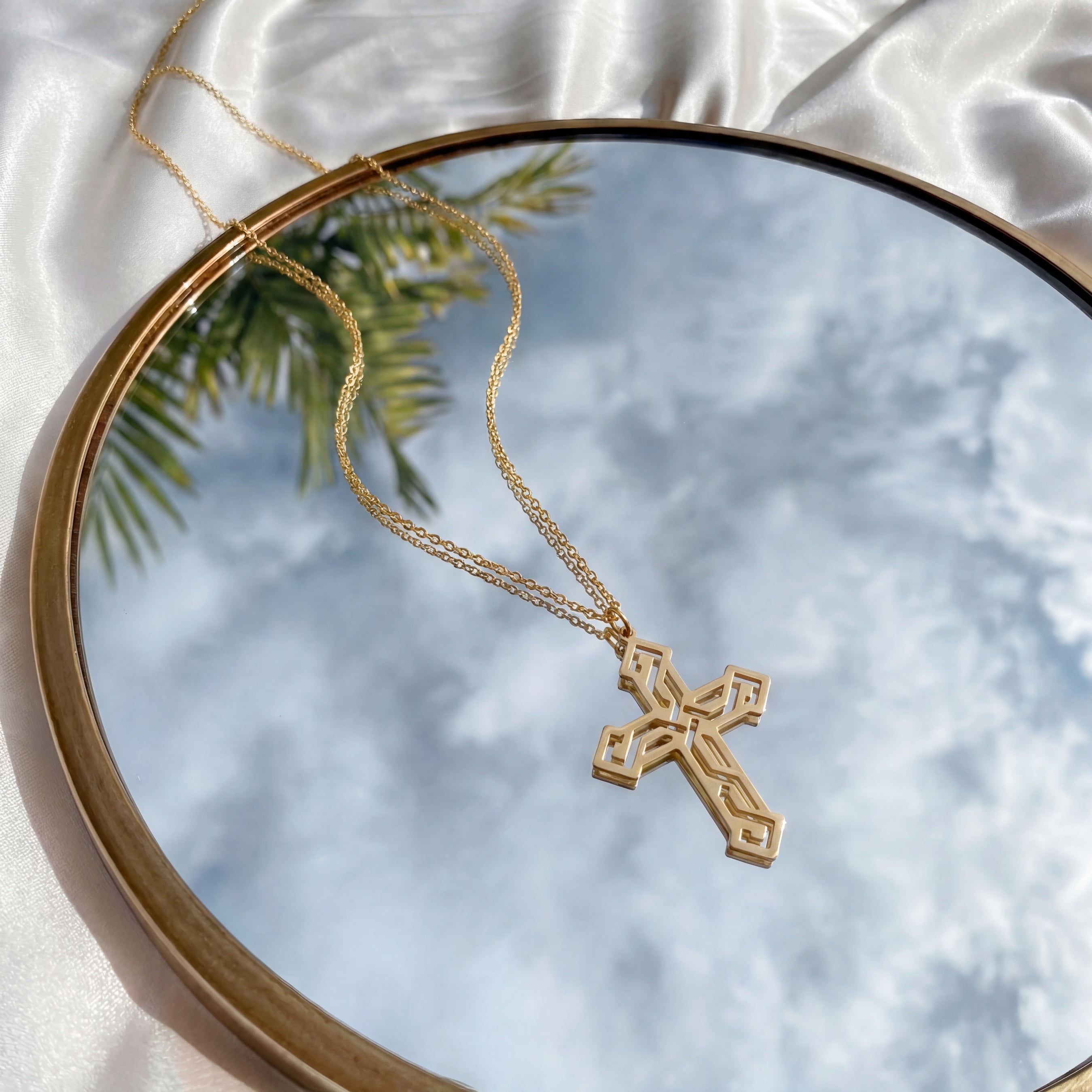 Cross Maze Sterling Silver Necklace