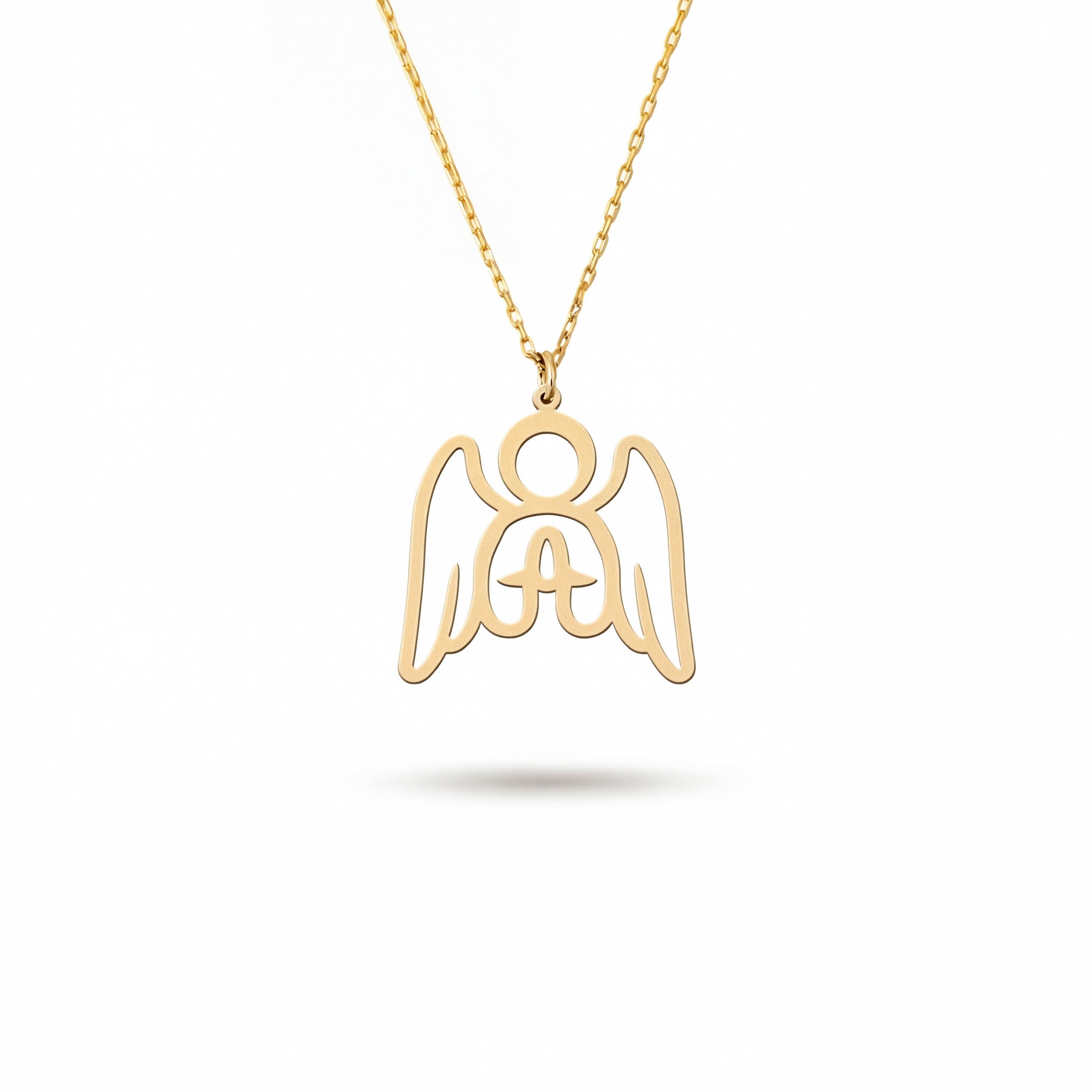 Praying Angel Necklace Gold Vermeil over Sterling Silver