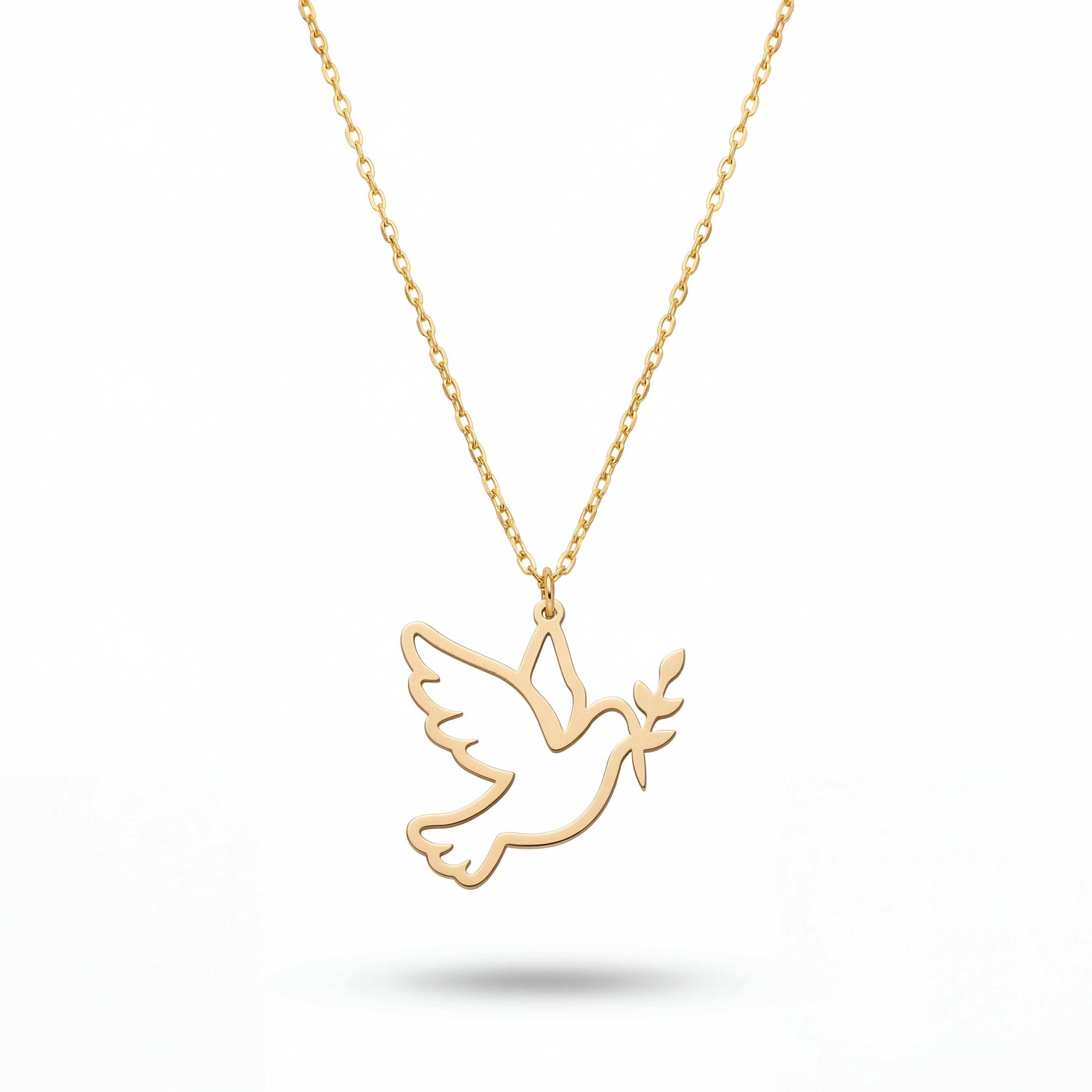 Peace Dove Sterling Silver Necklace 18k Gold Vermeil