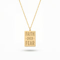 Faith Quote Rectangle Necklace Gold Vermeil over Sterling Silver