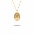 Oval Calvary Necklace in Gold Vermeil Sterling Silver