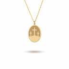 Oval Calvary Necklace in Gold Vermeil Sterling Silver