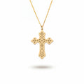 Ornate Cross Necklace in Yellow Gold Vermeil over Sterling Silver