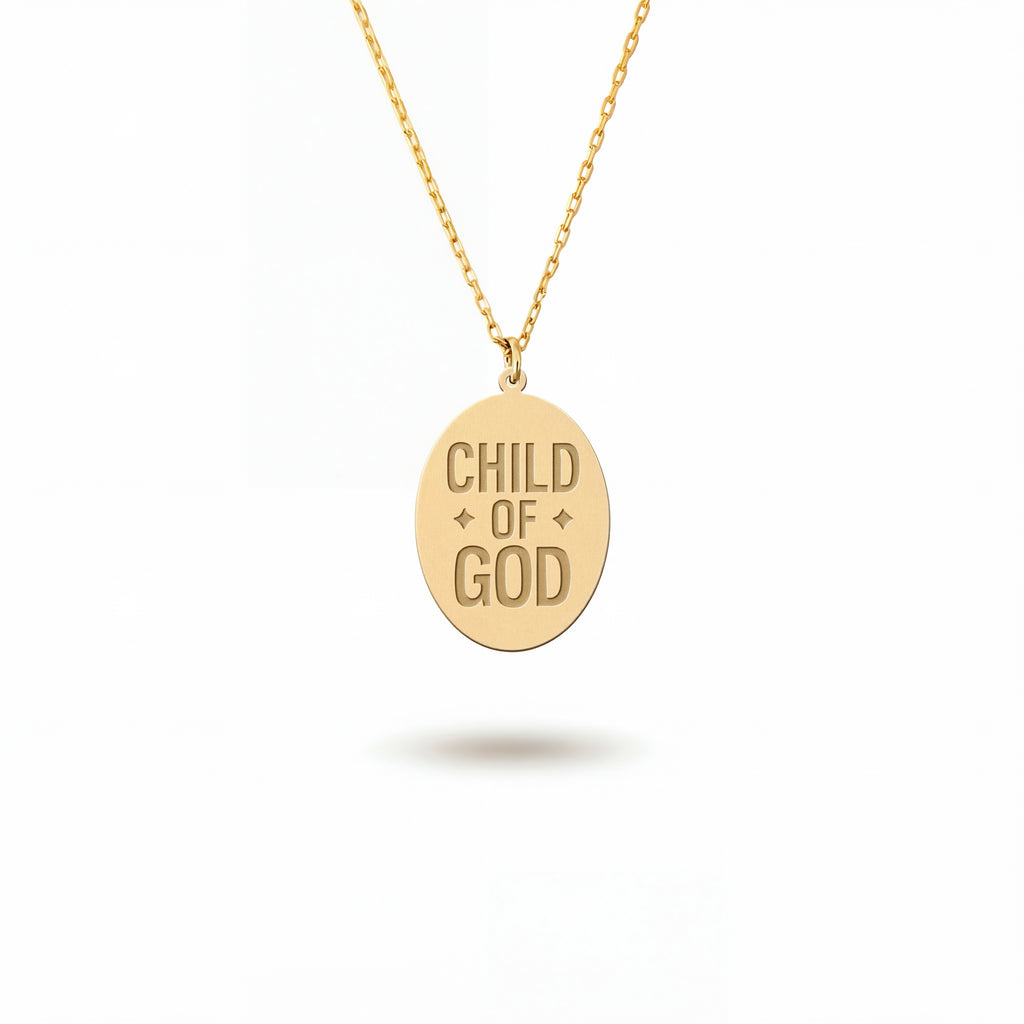 Oval Child of God Necklace 18k Gold Vermeil over Sterling Silver