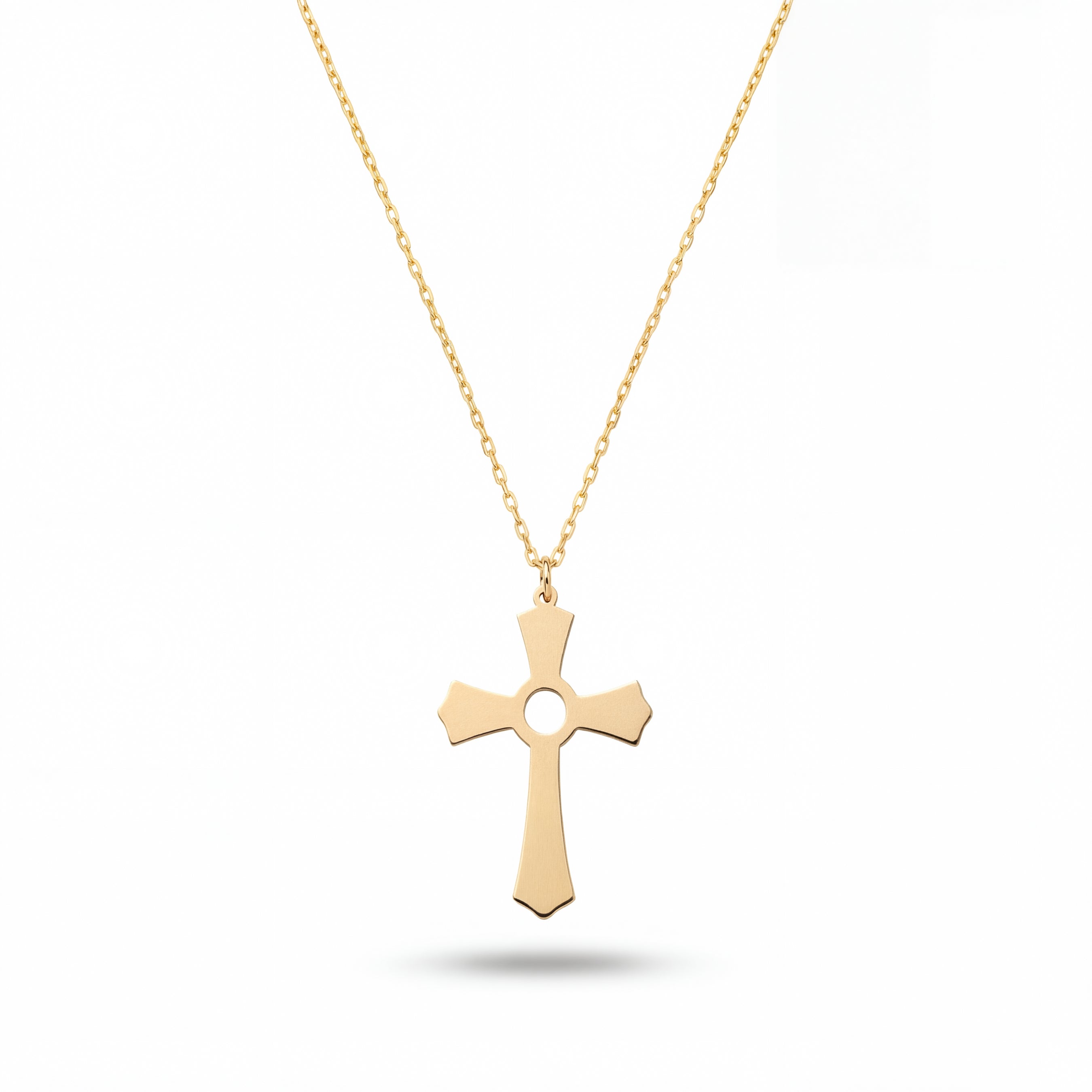 Minimal Cross Necklace in Gold Vermeil