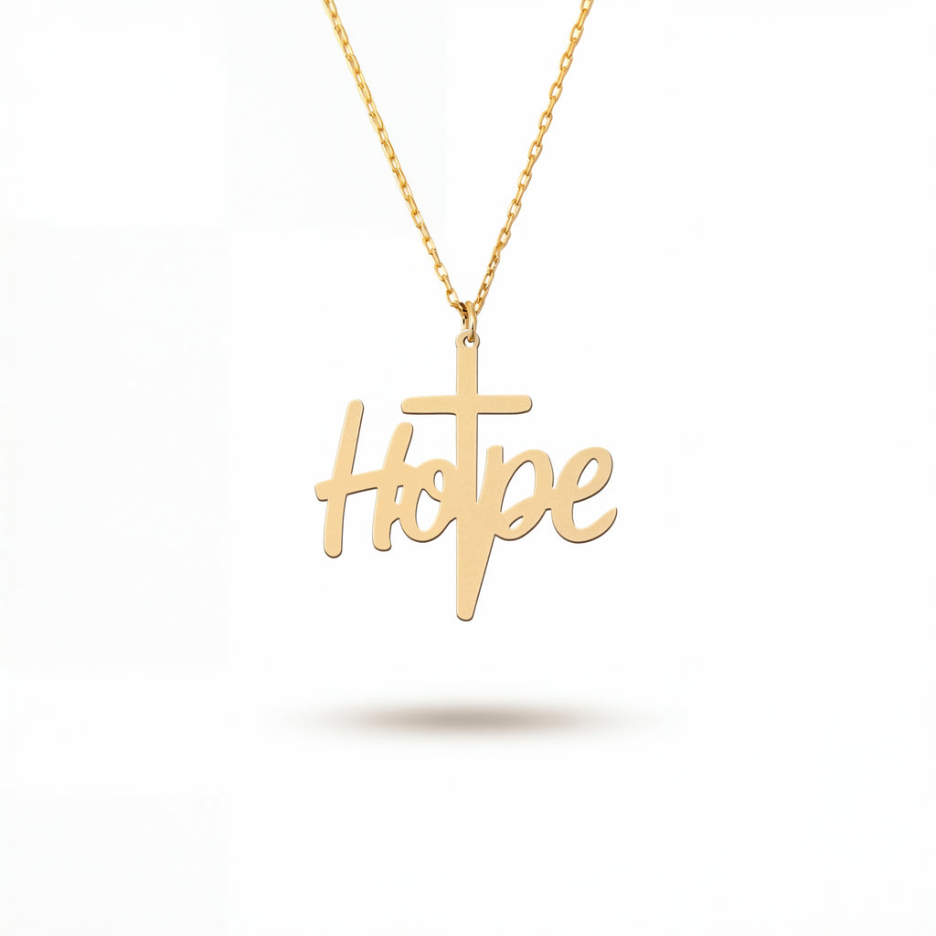 Minimalist Hope Cross Necklace Gold Vermeil Over Sterling Silver