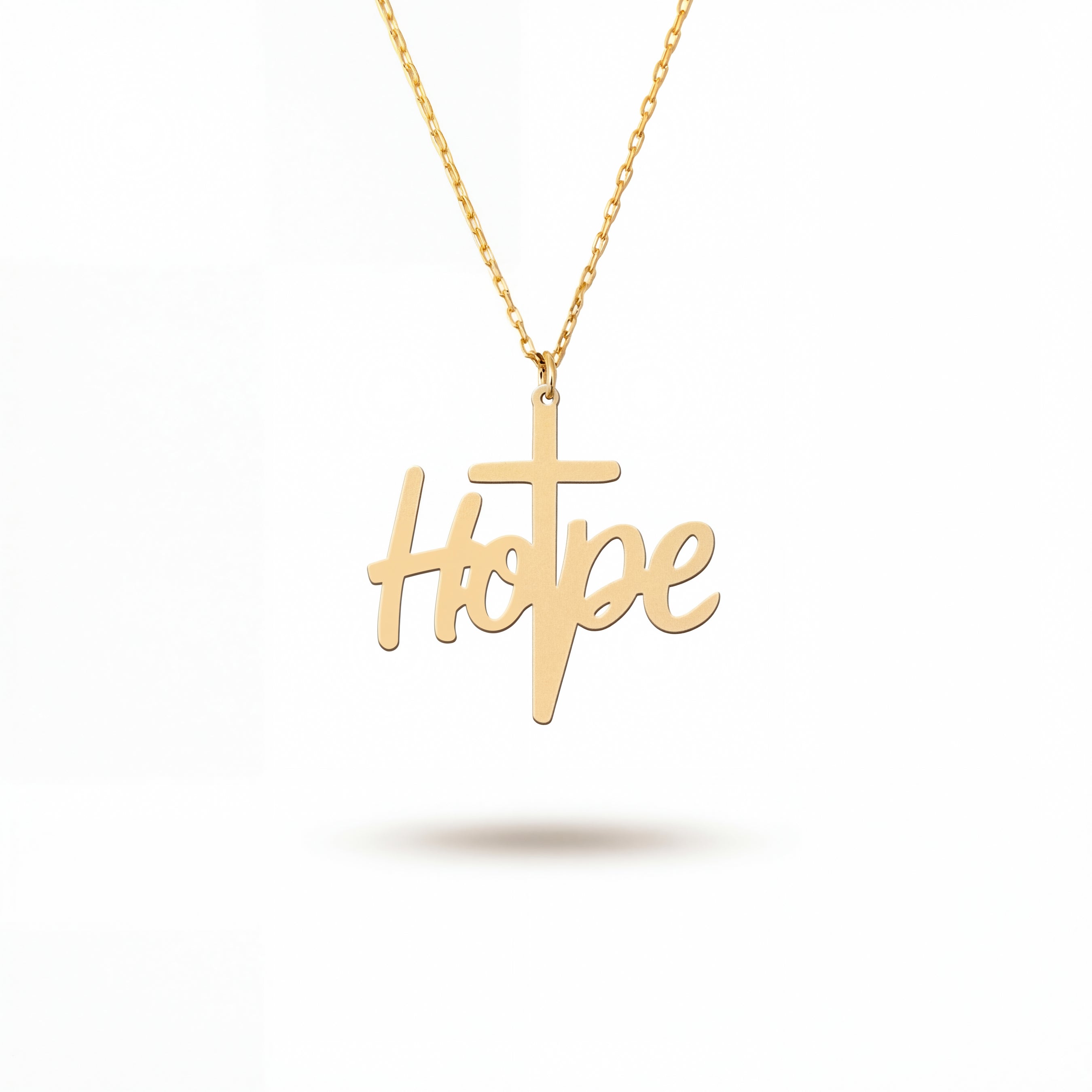 Minimalist Hope Cross Necklace Gold Vermeil Over Sterling Silver