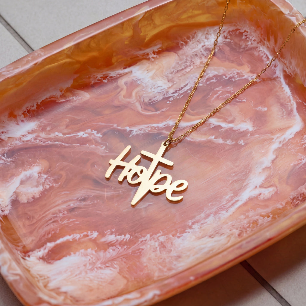 Minimalist Hope Cross Necklace Gold Vermeil Over Sterling Silver