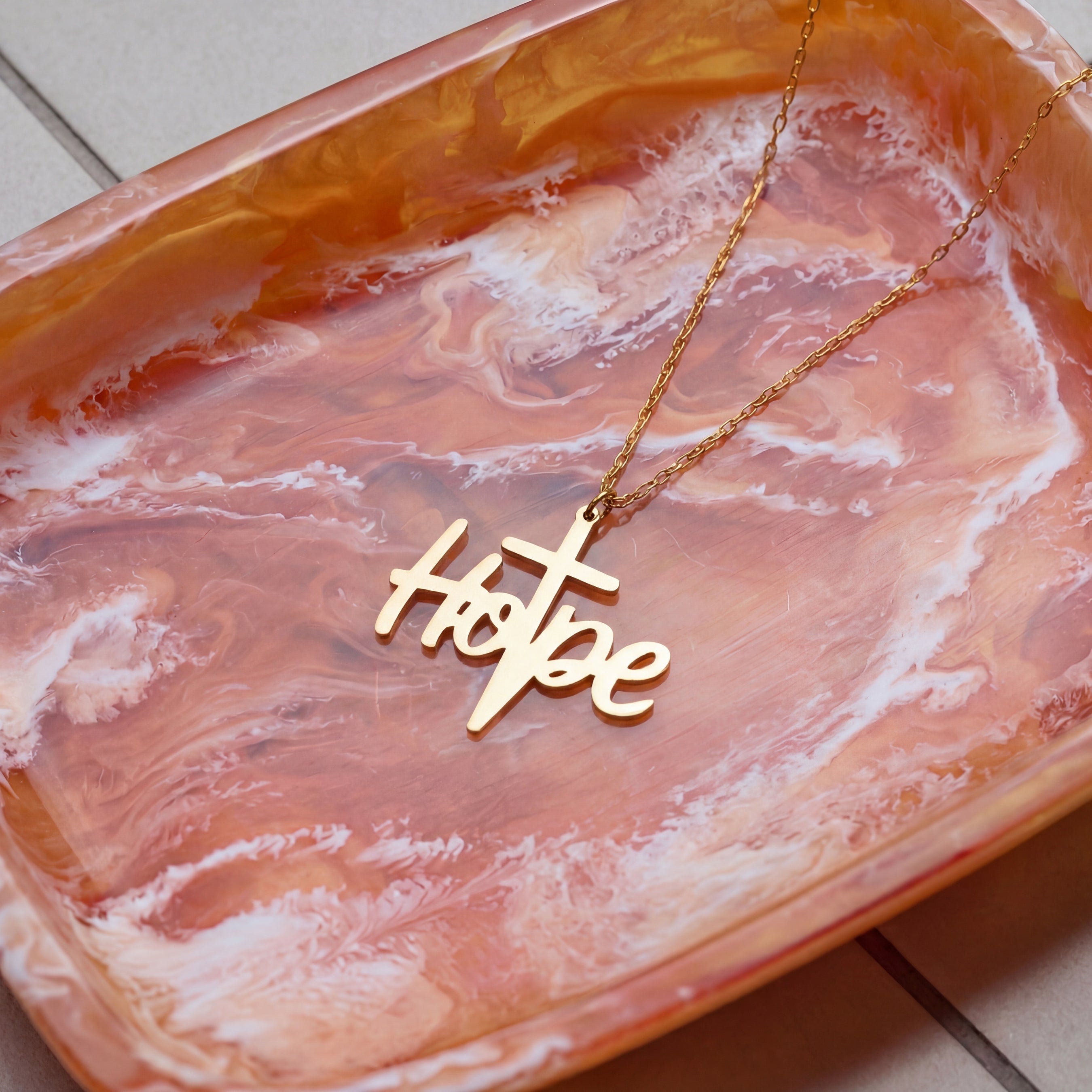 Minimalist Hope Cross Necklace Gold Vermeil Over Sterling Silver