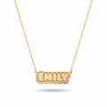Bubble Font Personalized Name Necklace Gold Vermeil