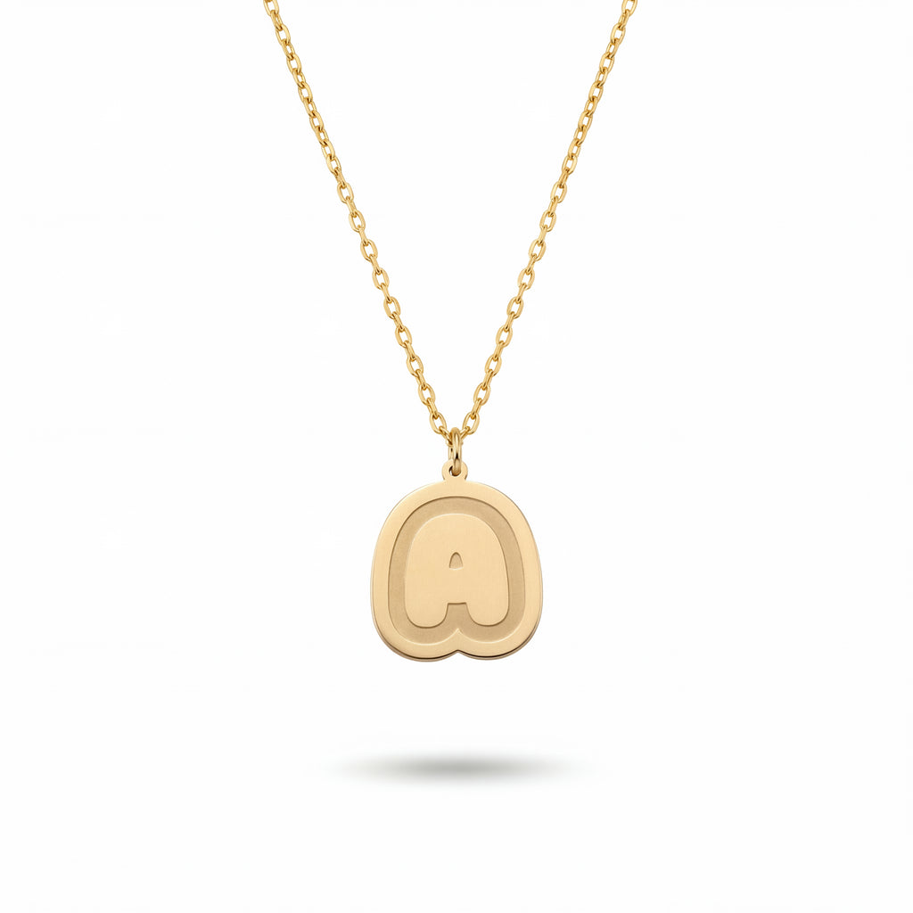 Personalized Bubble Initial Necklace in 18k Gold Vermeil