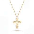 Risen Hope Cross Necklace in Yellow Gold Vermeil