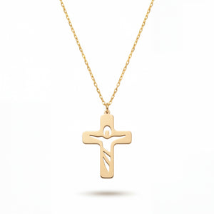 Risen Hope Cross Necklace 14K Gold Plated Sterling Silver