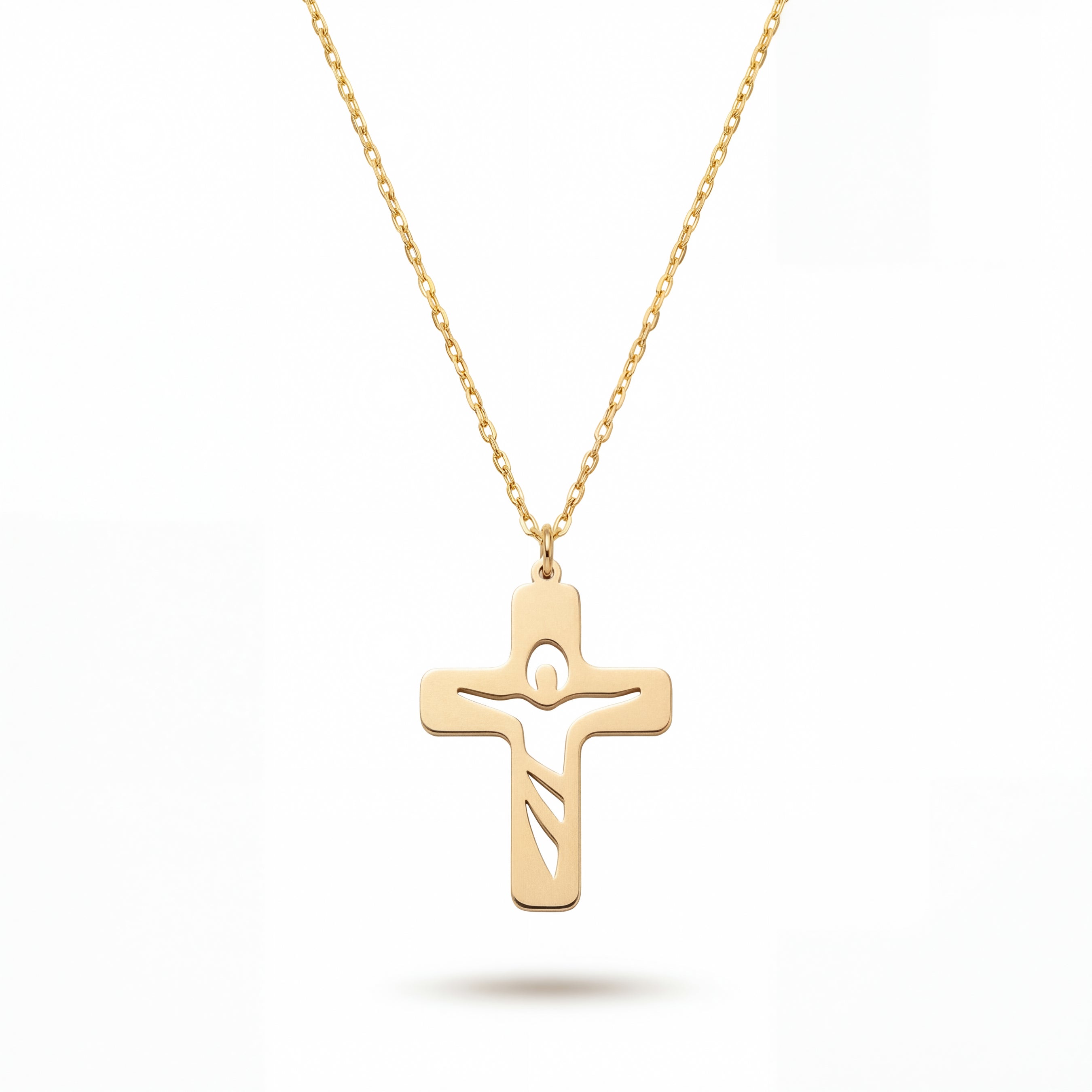 Risen Hope Cross Necklace in Yellow Gold Vermeil