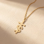 Sword & Serpent Necklace in Yellow Gold Vermeil