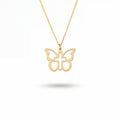 Minimal Butterfly Cross Necklace 18k Gold Vermeil