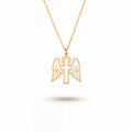 Minimalist Angel Wings Cross Necklace Gold Vermeil