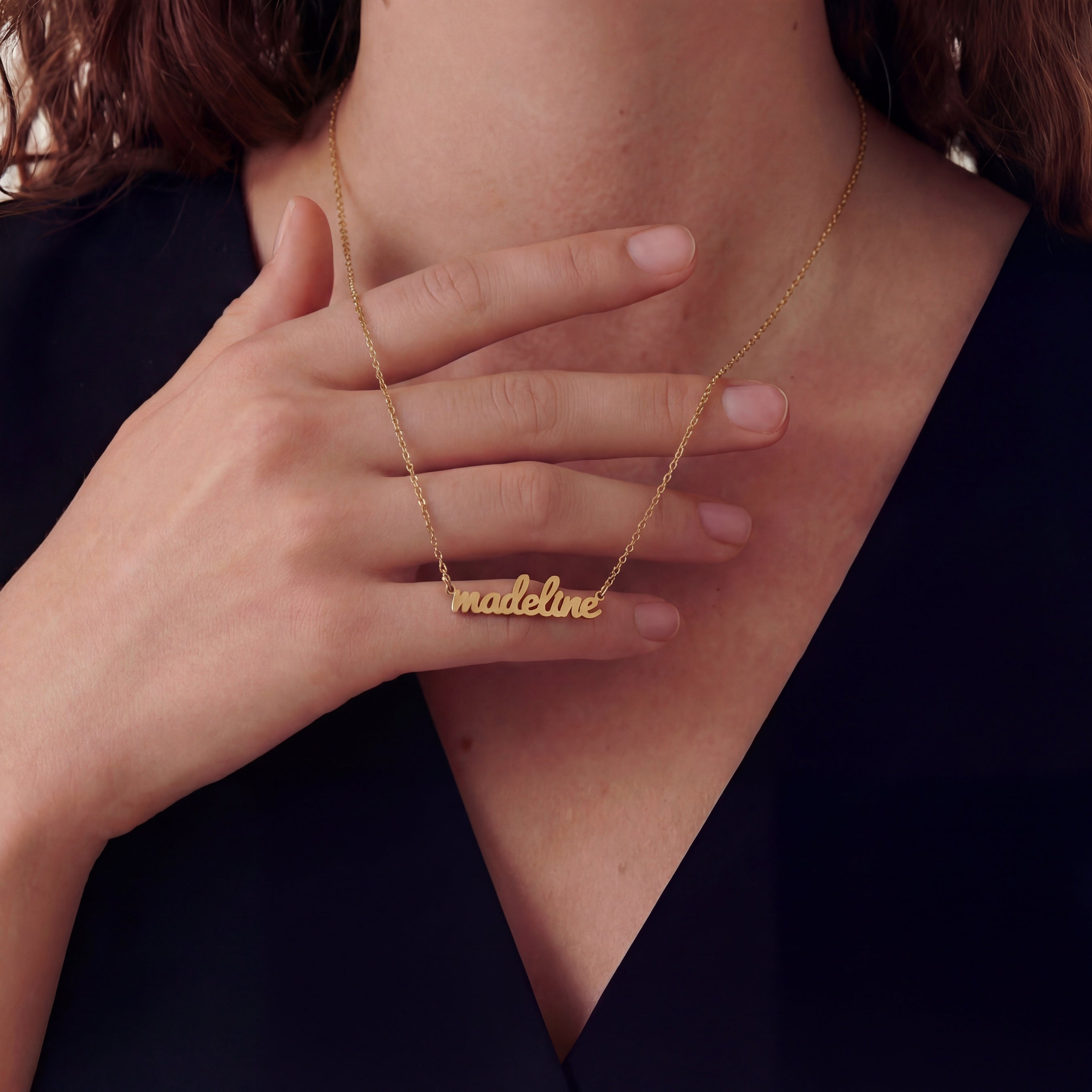 Cursive Name Necklace in 18k Gold Vermeil on Sterling Silver