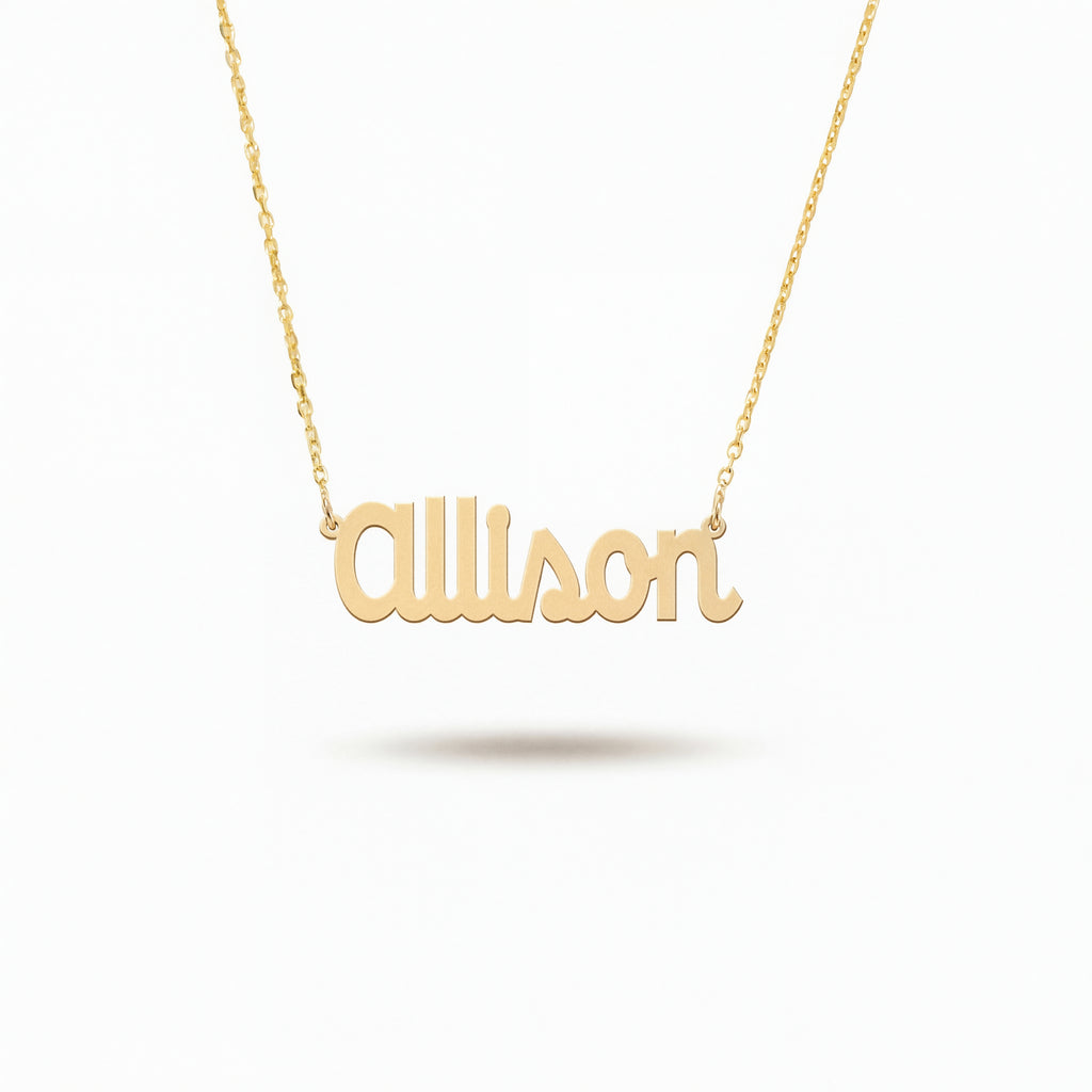 Name Necklace Gold Vermeil Script