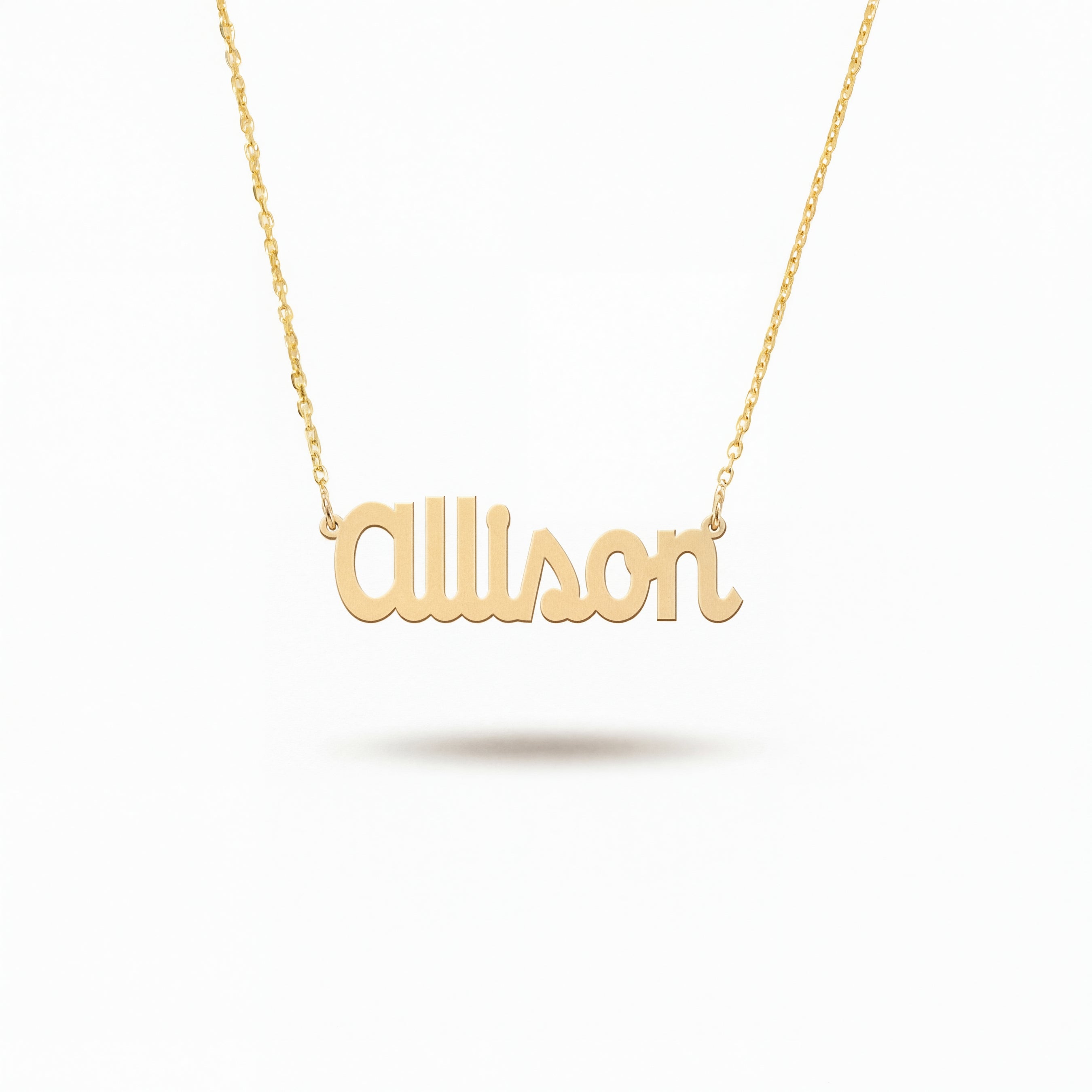 Name Necklace Gold Vermeil Script