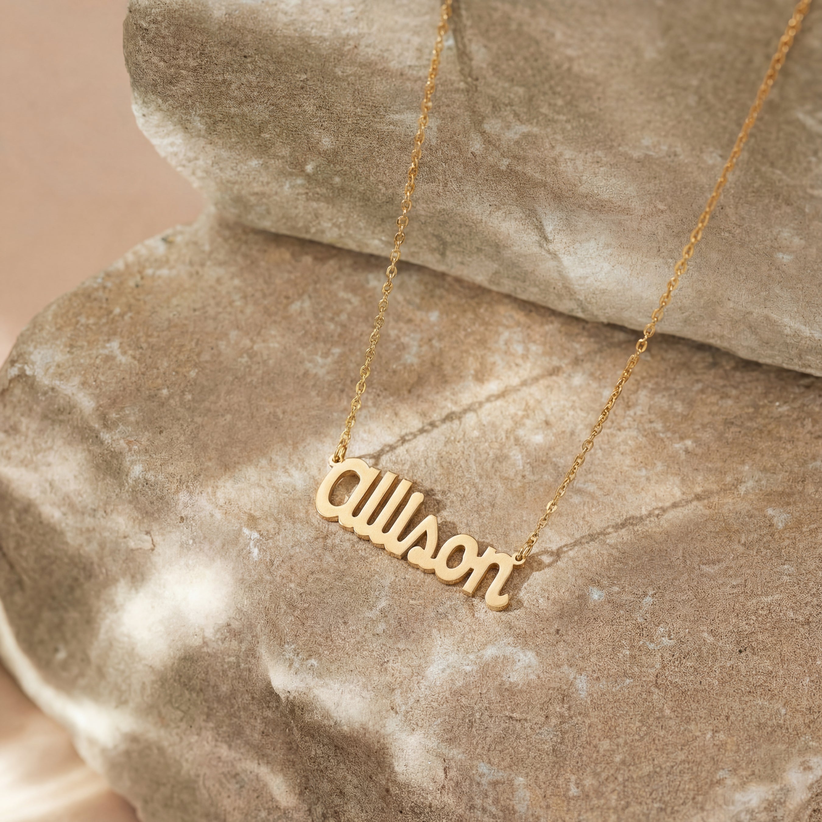 Name Necklace Gold Vermeil Script