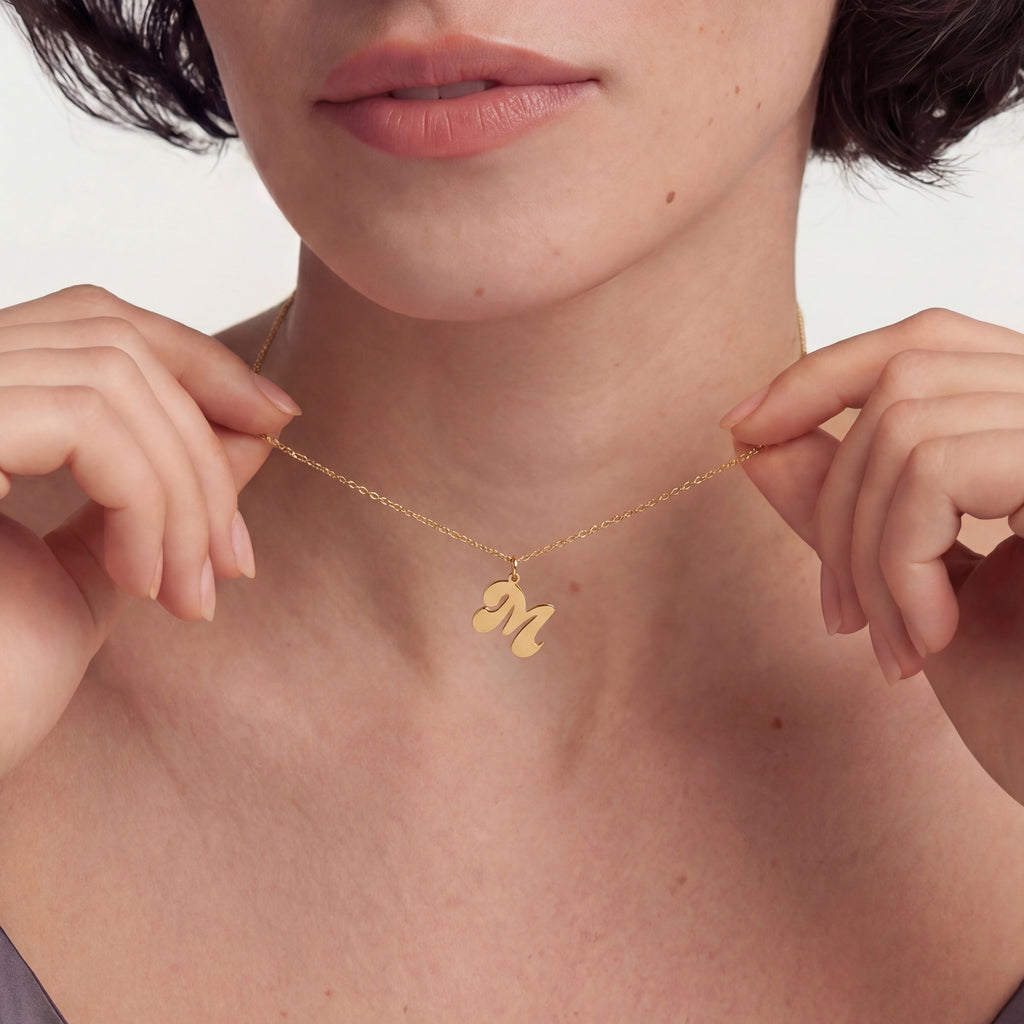 Personalized Initial Necklace in Gold Vermeil