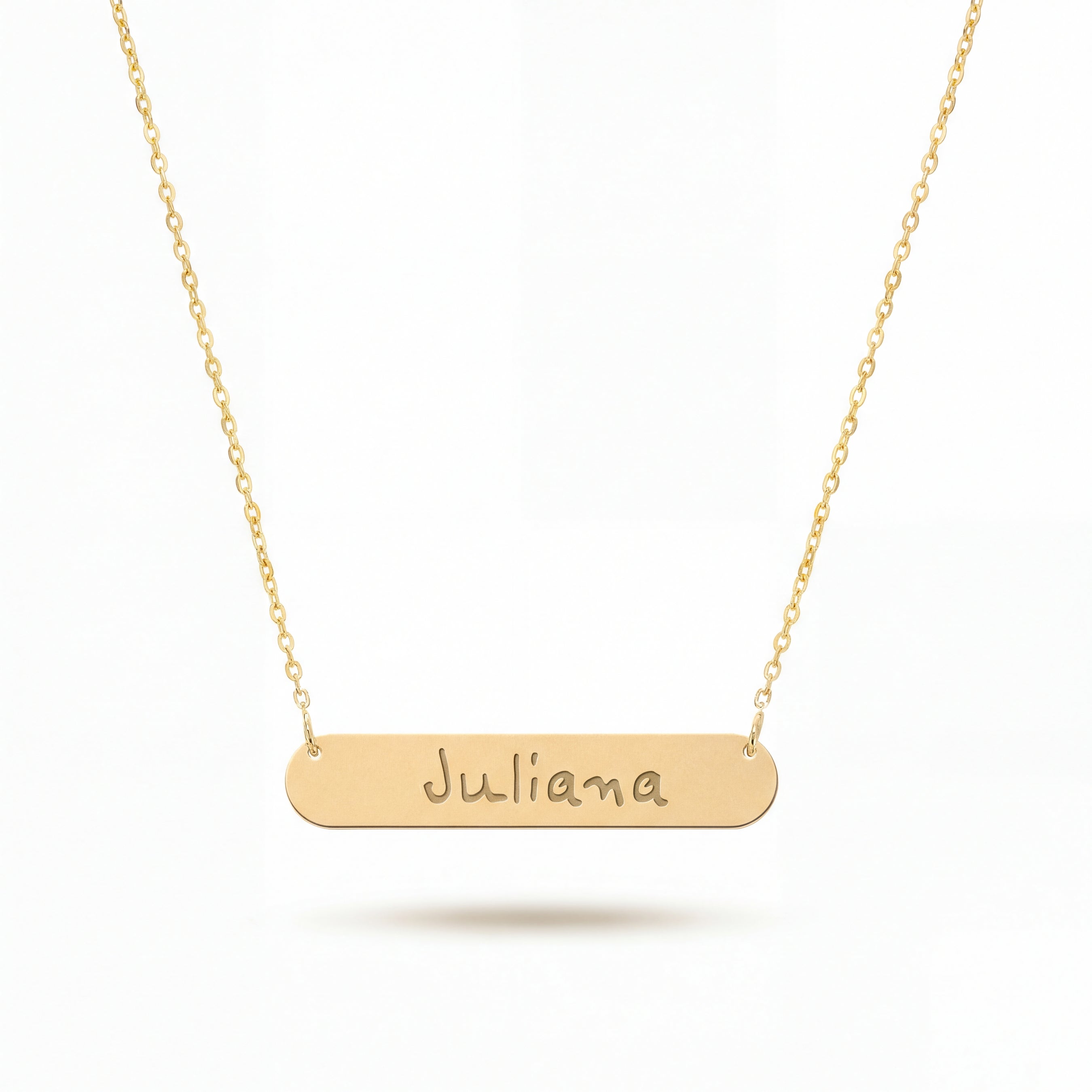 Chic Engraved Bar Necklace in Gold Vermeil